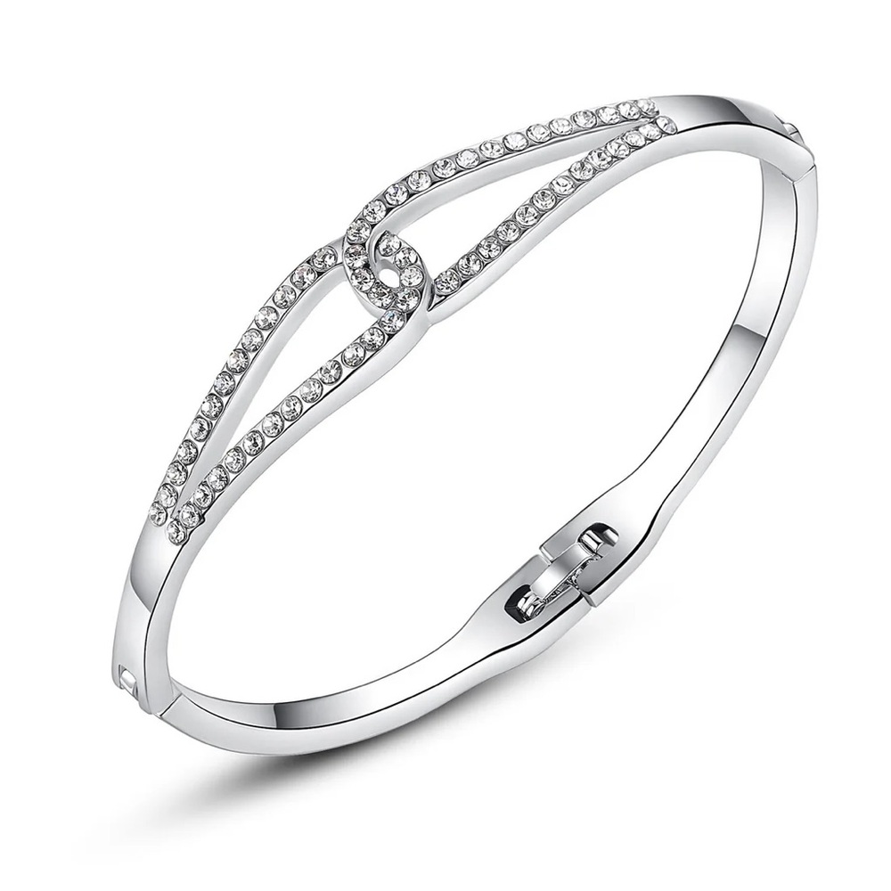 Infinity Crystal Rhodium Plated Bracelet